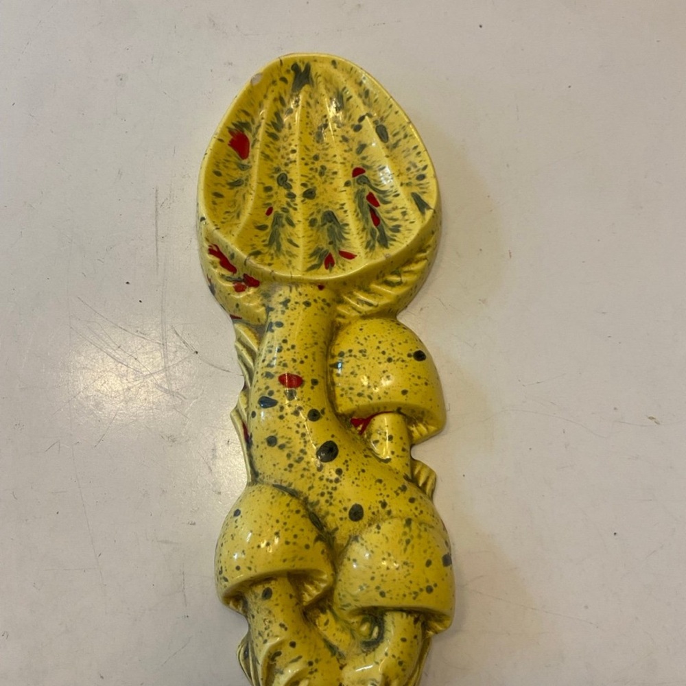 Vintage Yellow Ceramic Spoon Rest